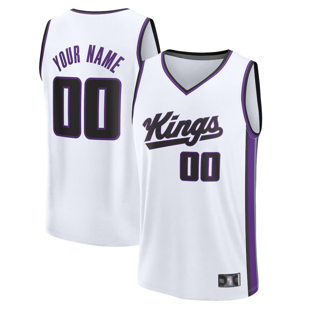 Edoa Custom S.kings Fanatics White Fast Break Jerseys - Association Edition