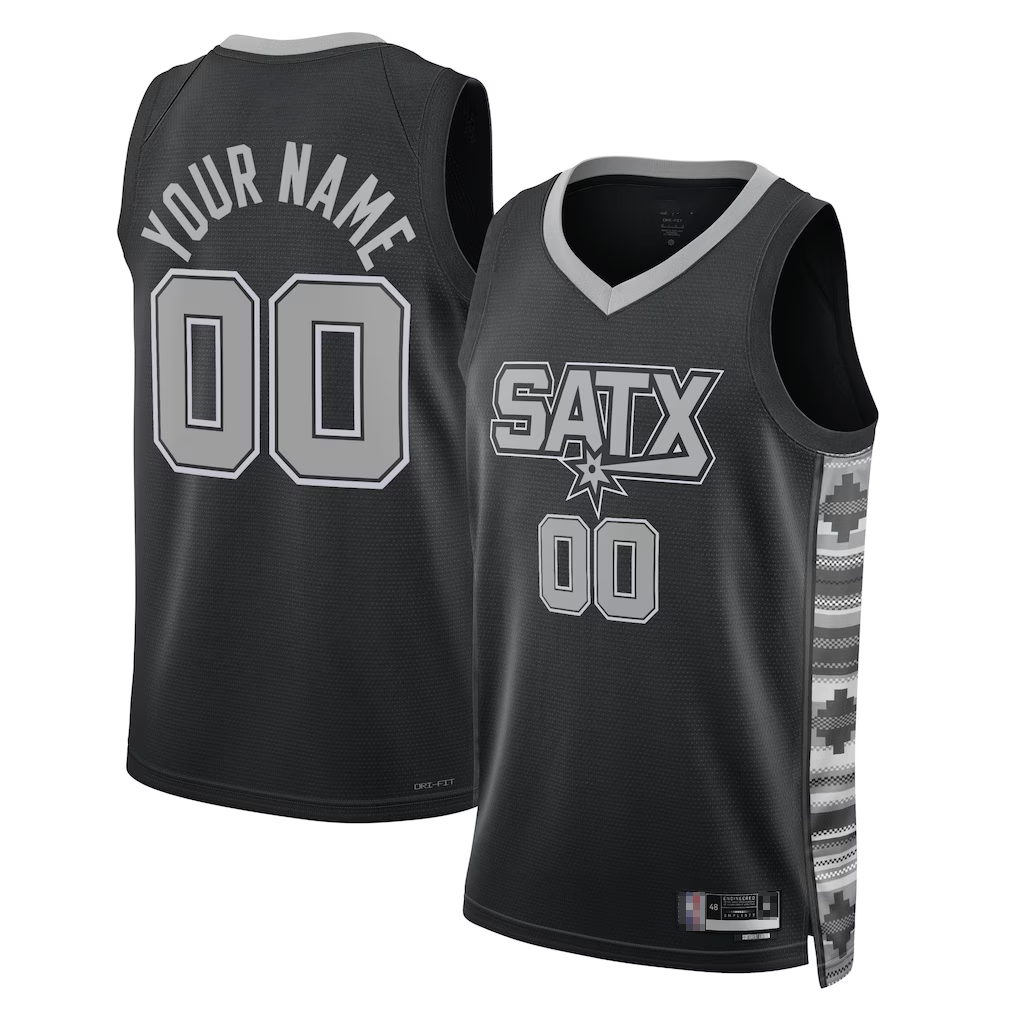 Edoa Custom SA.Spurs Black 2022-2023 Swingman Jerseys - Statement Edition