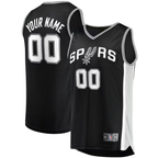 Edoa Custom SA.Spurs Fanatics Black Fast Break Replica Jerseys - Icon Edition