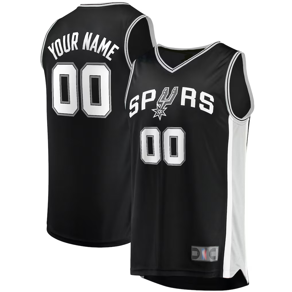 Edoa Custom SA.Spurs Fanatics Black Fast Break Replica Jerseys - Icon Edition