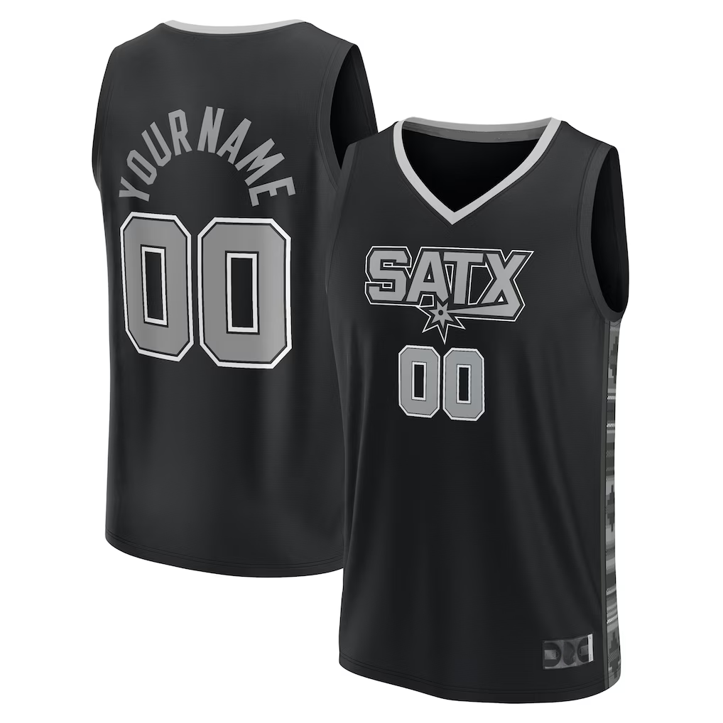 Edoa Custom SA.Spurs Fanatics Black Fast Break Replica Jerseys - Statement Edition