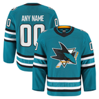 Gdoa Custom S.Jose Sharks Teal Home Authentic Pro Jerseys