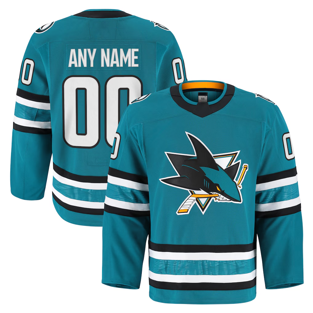 Gdoa Custom S.Jose Sharks Teal Home Authentic Pro Jerseys