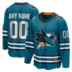 Gdoa Custom S.Jose Sharks Teal Home Breakaway Jerseys