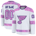 Gdoa Custom St.L.Blues White 2024 Hockey Fights Cancer Practice Jerseys