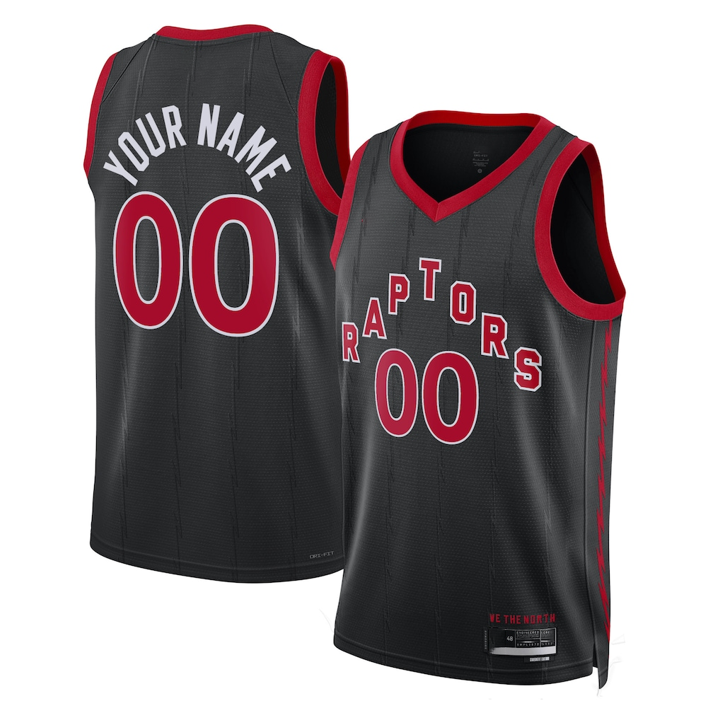 Edoa Custom T.Raptors Black 2022-23 Swingman Jerseys - Statement Edition
