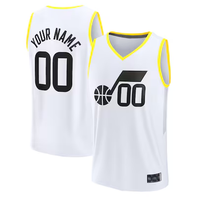 Edoa Custom U.Jazz Fanatics White Fast Break Replica Jerseys - Association Edition -1