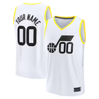 Edoa Custom U.Jazz Fanatics White Fast Break Replica Jerseys - Association Edition -1