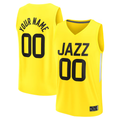 Edoa Custom U.Jazz Fanatics Yellow Fast Break Replica Jerseys - Icon Edition