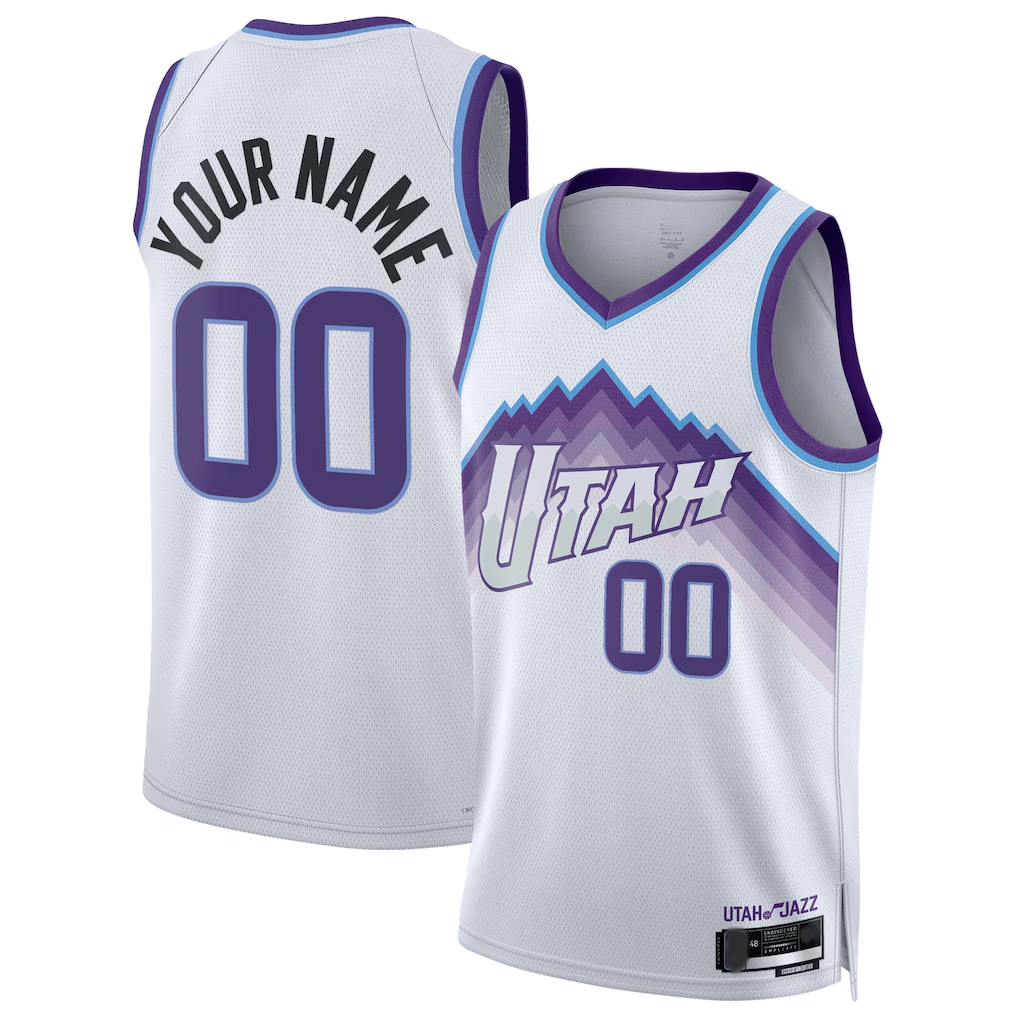 Edoa Custom U.Jazz White Swingman Jerseys - Association Edition