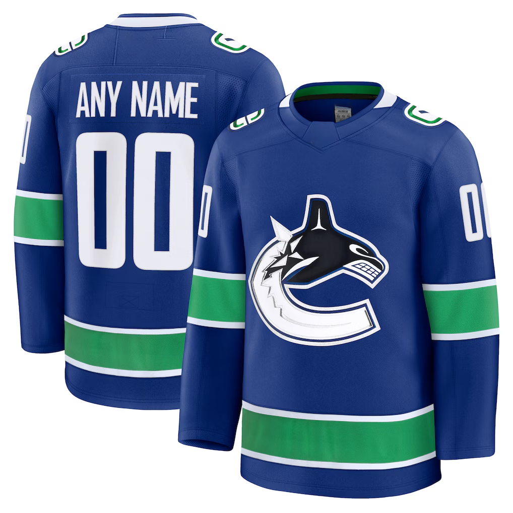 Gdoa Custom V.Canucks Blue Home Premium Jerseys