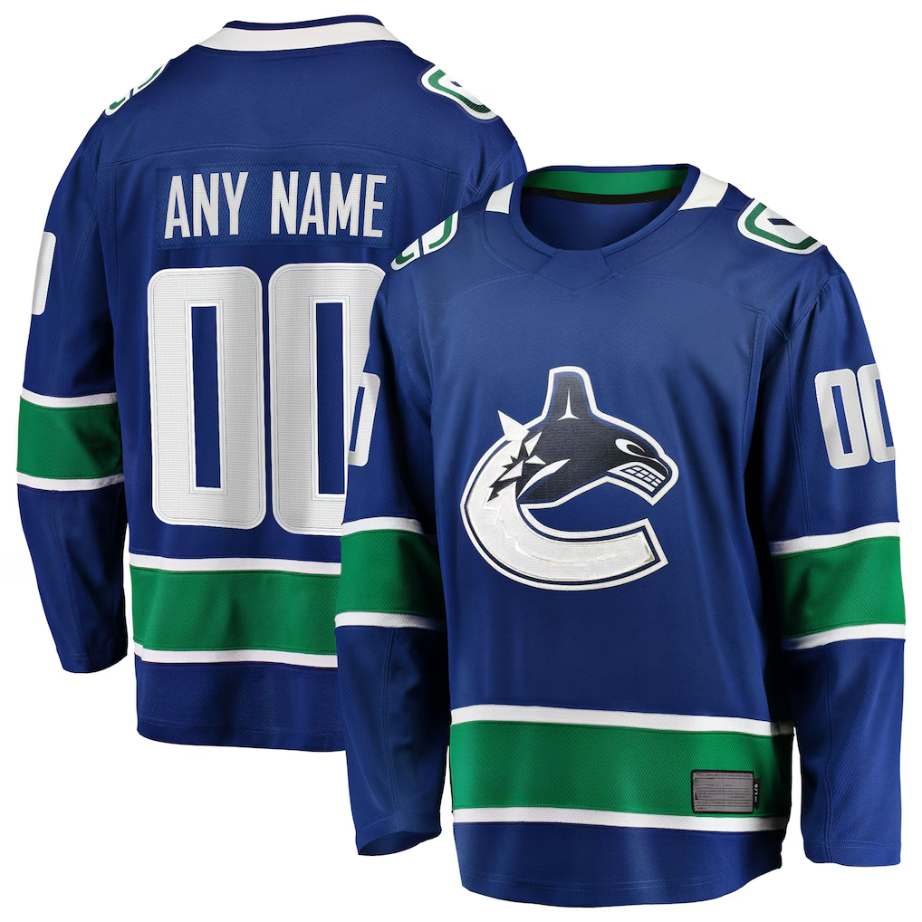 Gdoa Custom V.Canucks Blue Home Team Breakaway Jerseys