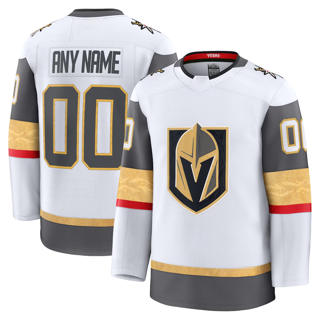 Gdoa Custom V.Golden Knights White Away Premium Jerseys