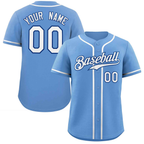 Custom Light Blue White-Royal Classic Style Authentic Baseball Jersey