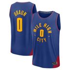 Edoa D.Nuggets #0 Christian Braun Blue Fast Break Replica Player Jerseys - Statement Edition