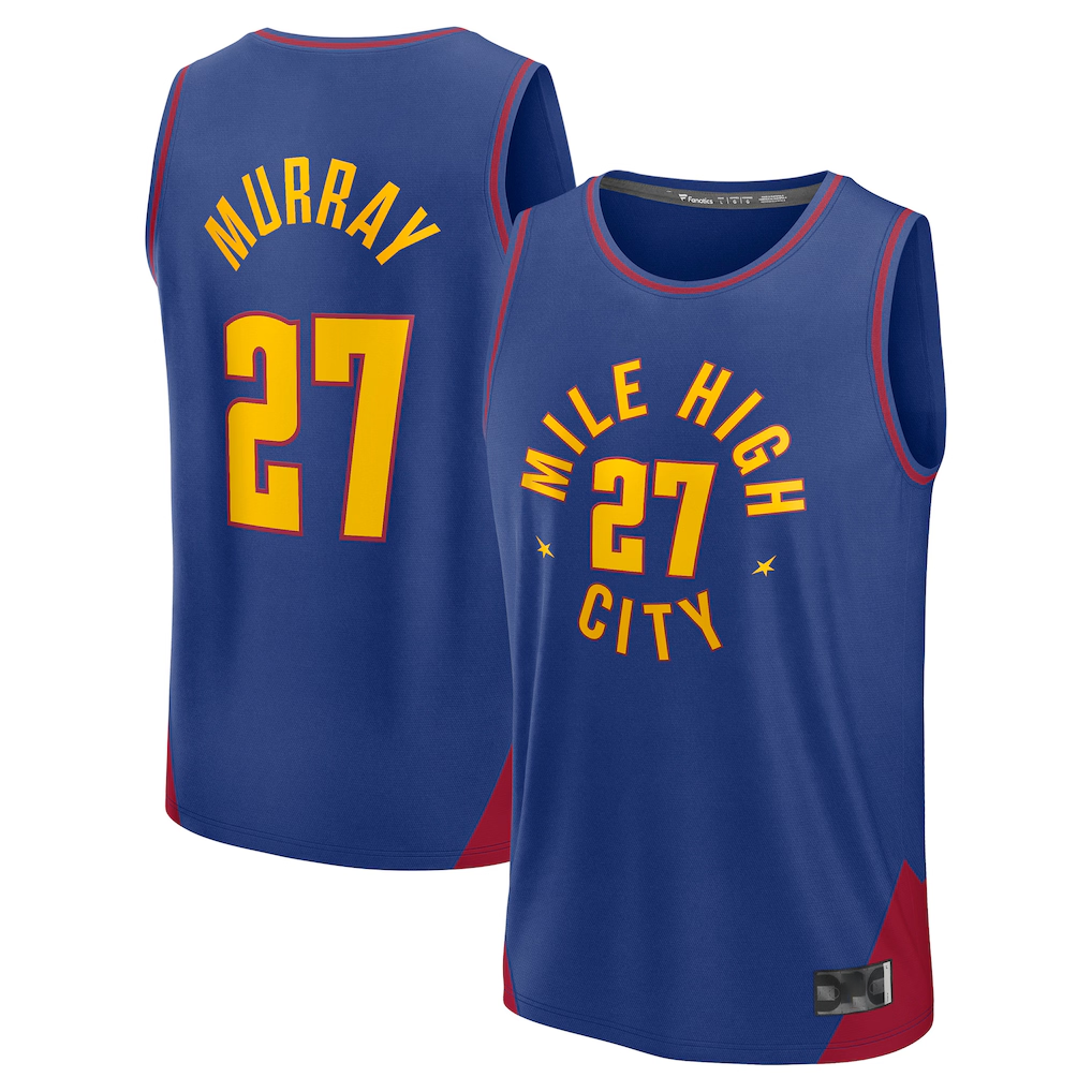 Edoa D.Nuggets #27 Jamal Murray Blue Fast Break Replica Player Jerseys - Statement Edition