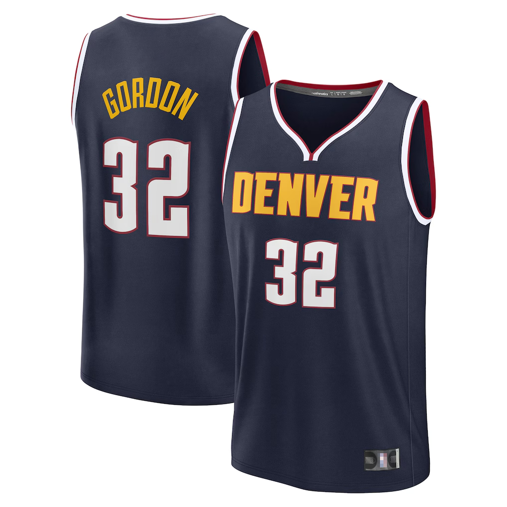 Edoa D.Nuggets #32 Aaron Gordon Navy Fast Break Replica Player Jerseys - Icon Edition