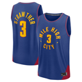 Edoa D.Nuggets #3 Julian Strawther Blue Fast Break Replica Player Jerseys - Statement Edition