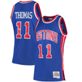 Edoa D.Pistons #11 Isiah Thomas Mitchell & Ness Blue 198889 Hardwood Classics Swingman Jerseys