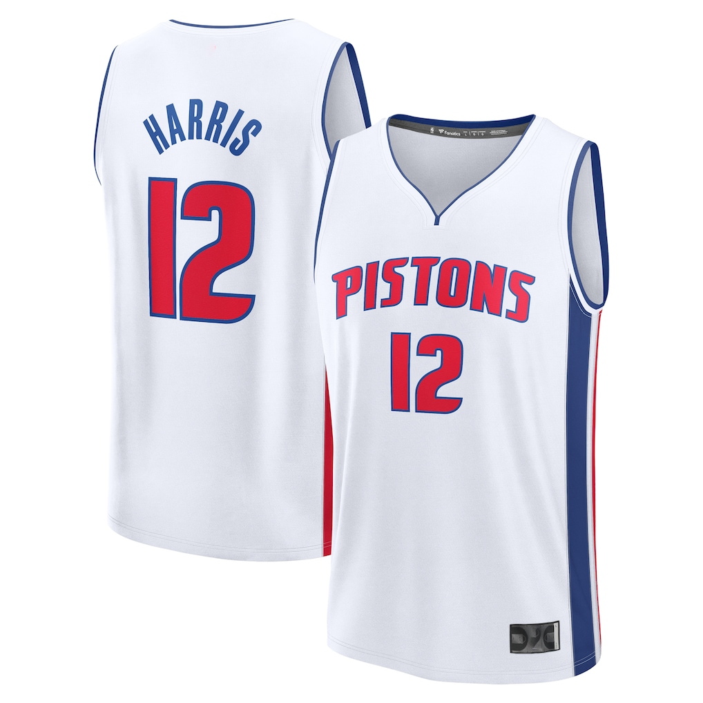 Edoa D.Pistons #12 Tobias Harris  White Fast Break Replica Player Jerseys - Association Edition