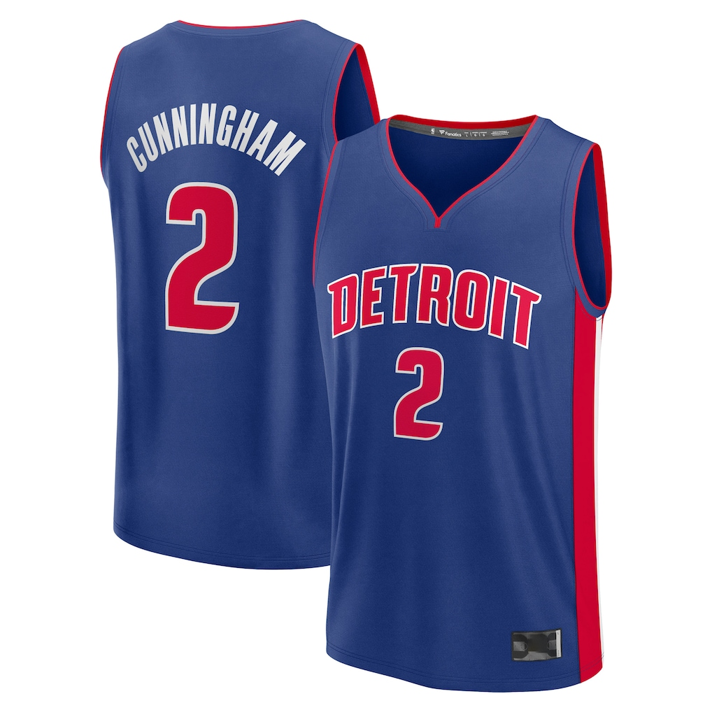Edoa D.Pistons #2 Cade Cunningham  Blue Fast Break Replica Player Jerseys - Icon Edition