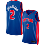 Edoa D.Pistons #2 Cade Cunningham Blue Swingman Jerseys - Icon Edition