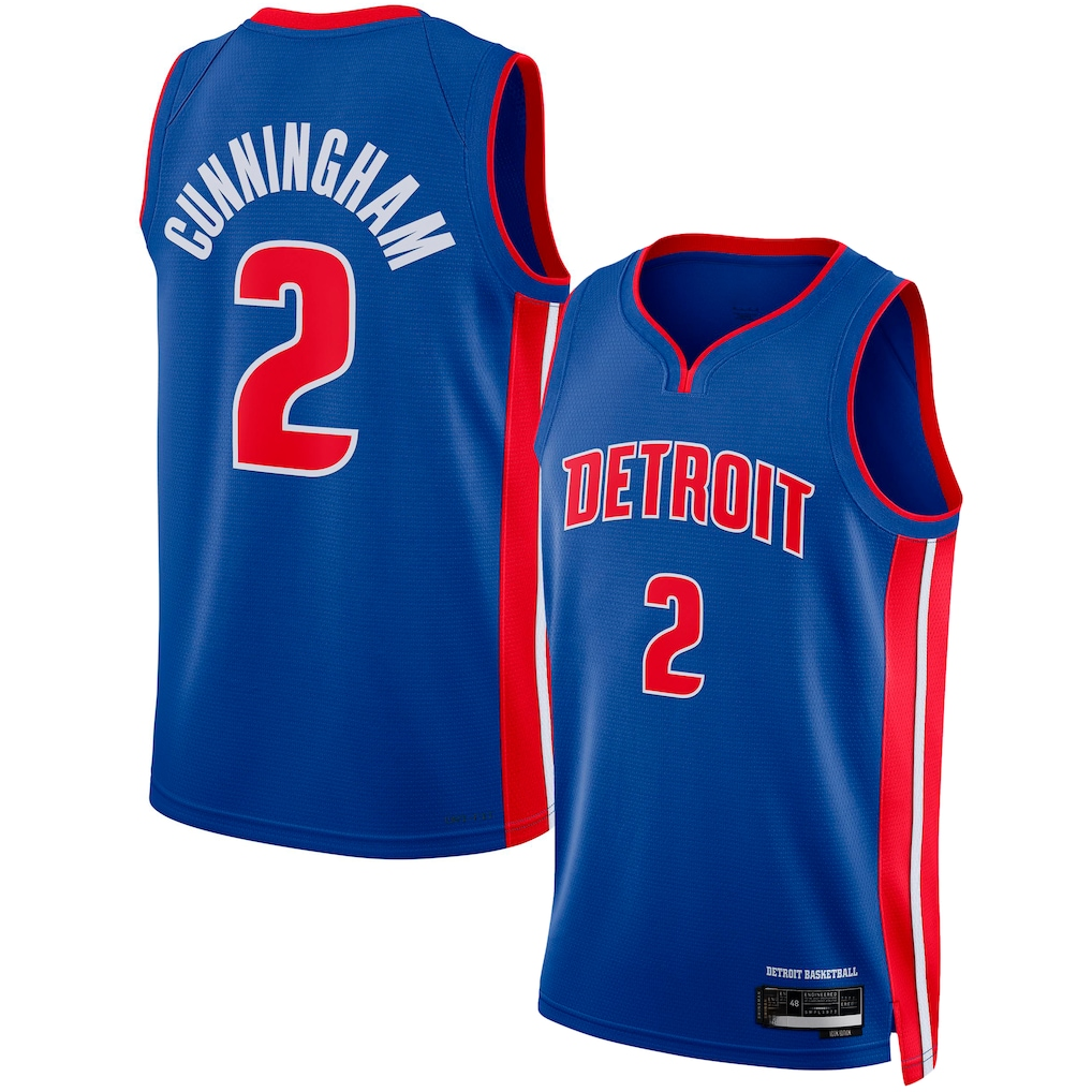 Edoa D.Pistons #2 Cade Cunningham Blue Swingman Jerseys - Icon Edition