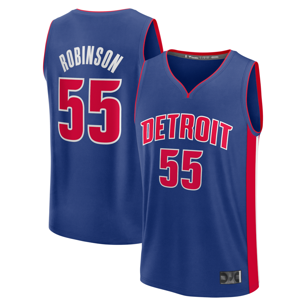 Edoa D.Pistons #55 Duncan Robinson  Blue Fast Break Jerseys - Icon Edition
