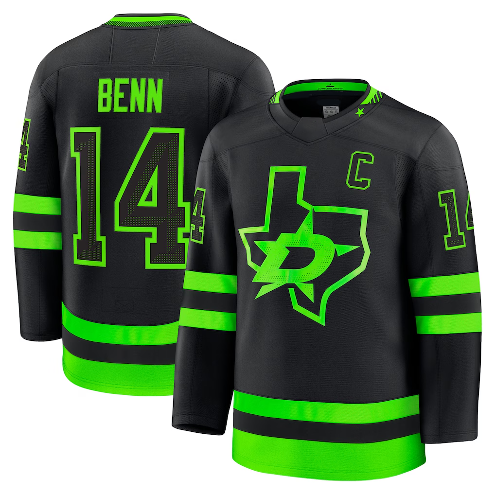 Gdoa D.Stars #14 Jamie Benn Black Alternate Premium Jerseys