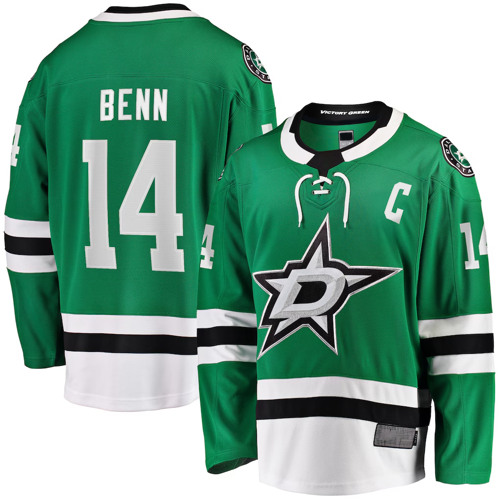 Gdoa D.Stars #14 Jamie Benn Kelly Green Home Premium Jerseys
