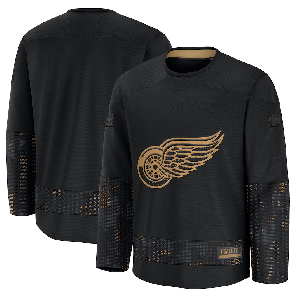 Gdoa D.Red wings Black 2024 Military Appreciation Practice Jersey
