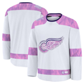 Gdoa D.Red wings White 2024 Hockey Fights Cancer Practice Jerseys