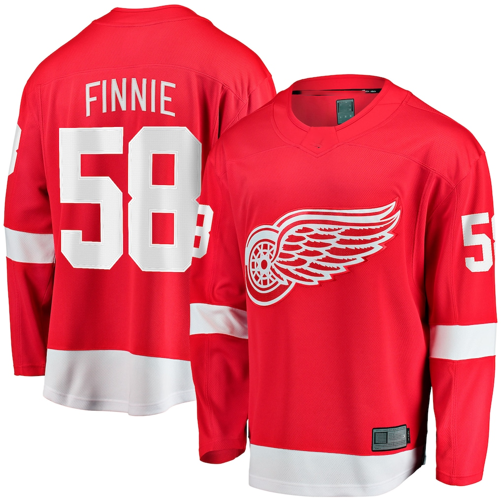 Gdoa D.Red wings #58 Emmitt Finnie Red Home Breakaway Jerseys