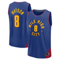 Edoa D.Nuggets #8 Peyton Watson Blue Fast Break Replica Player Jerseys - Statement Edition