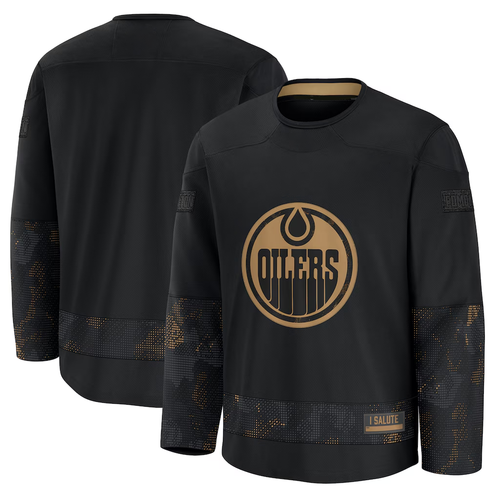 Gdoa E.Oilers Black 2024 Military Appreciation Practice Jerseys