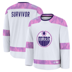 Gdoa E.Oilers White Hockey Fights Cancer Survivor Practice Jerseys