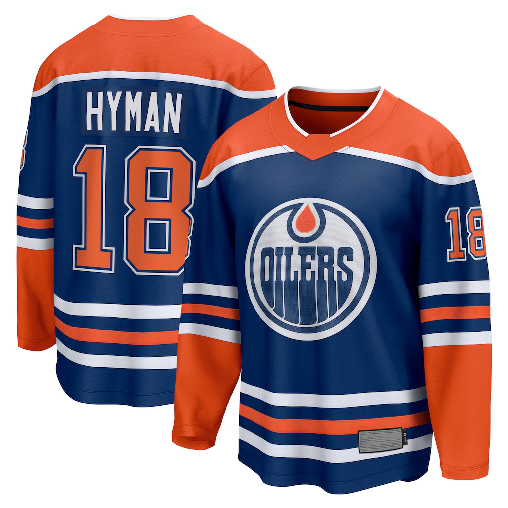 Gdoa E.Oilers #18 Zach Hyman Royal Home Breakaway Player Jerseys