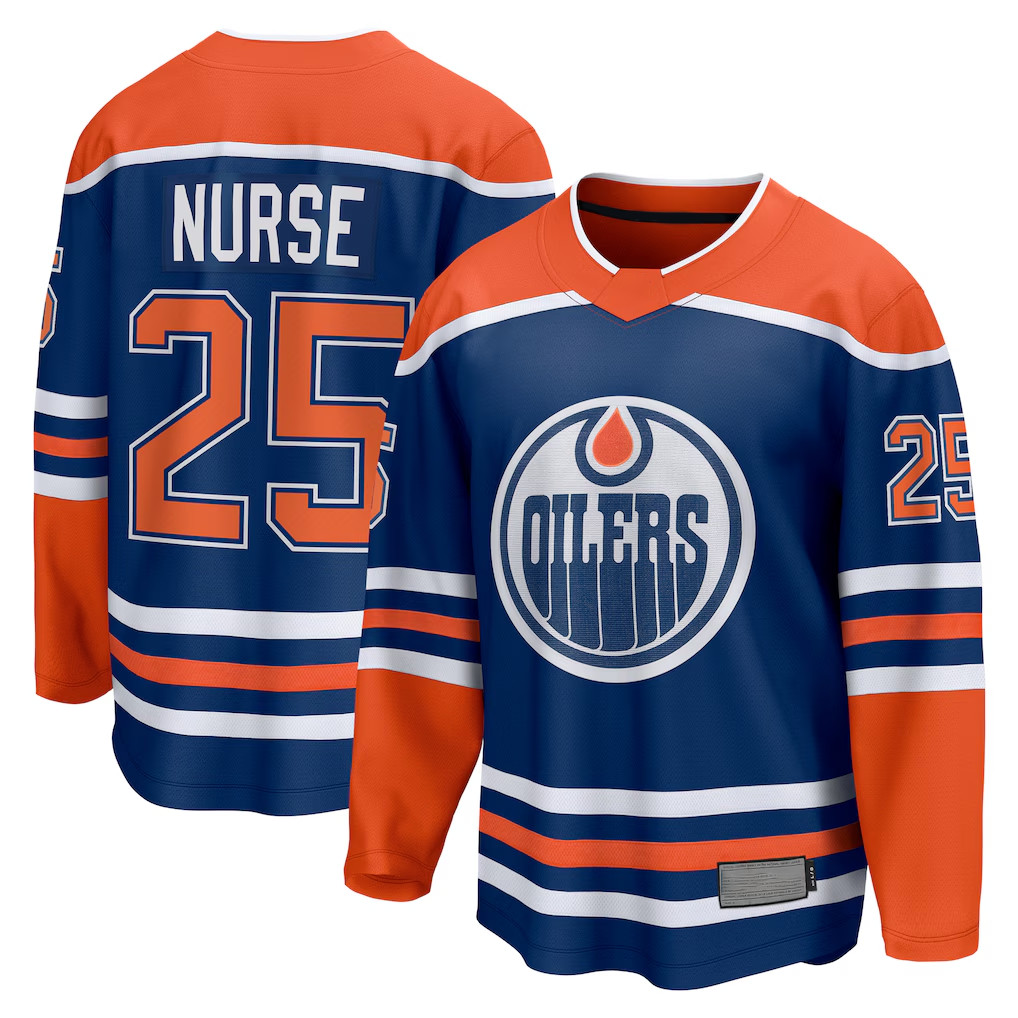 Gdoa E.Oilers #25 Darnell Nurse Royal Home Breakaway Player Jerseys