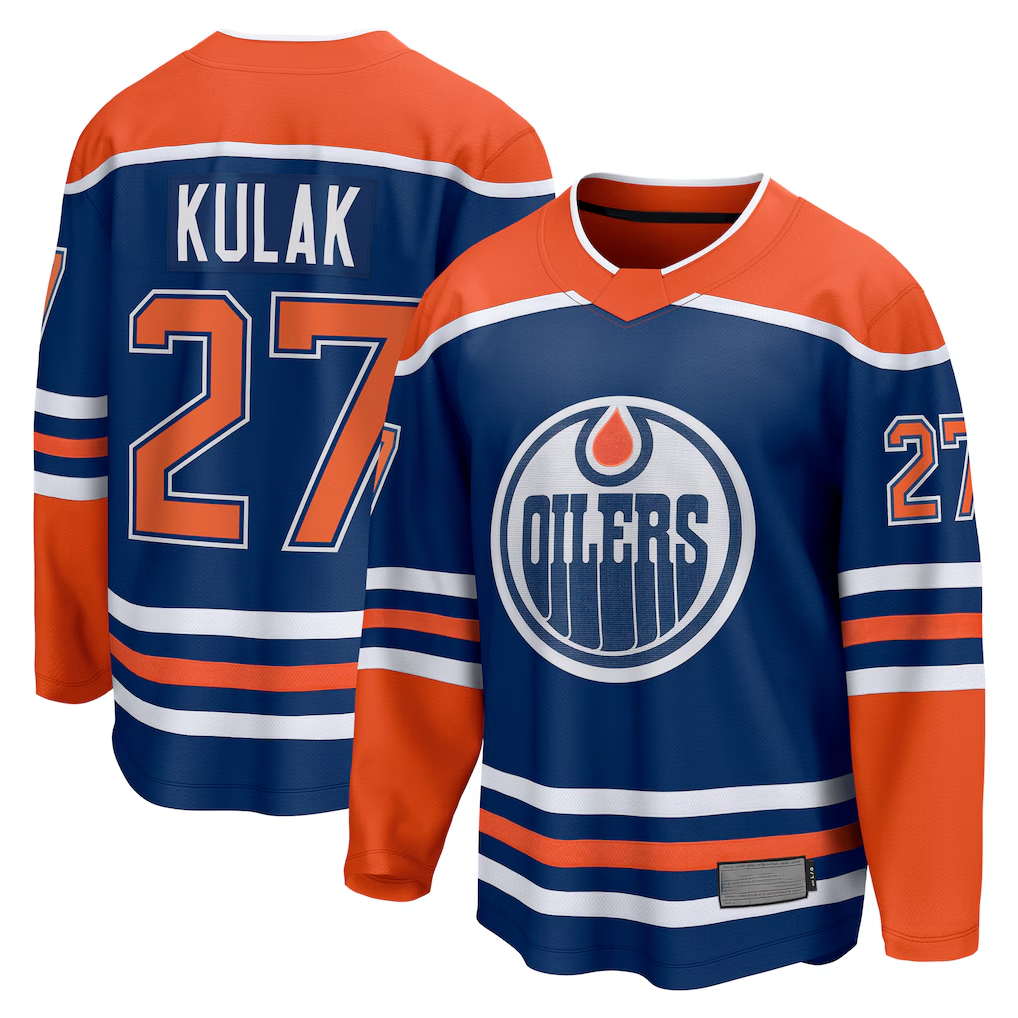 Gdoa E.Oilers #27 Brett Kulak Royal Home Breakaway Player Jerseys