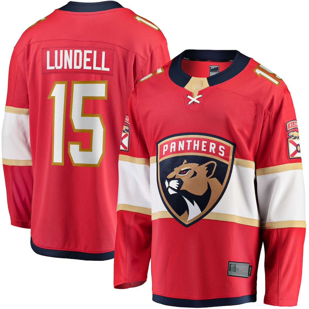 Gdoa F.Panthers F.Panthers #15 Anton Lundell Red Home Breakaway Player Jerseys