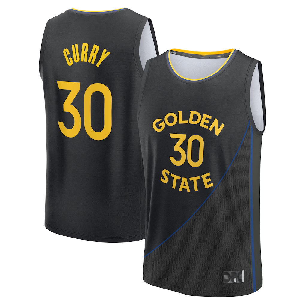 Edoa G.State Warriors #30 Stephen Curry Black Fast Break Replica Player Jerseys - Statement Edition