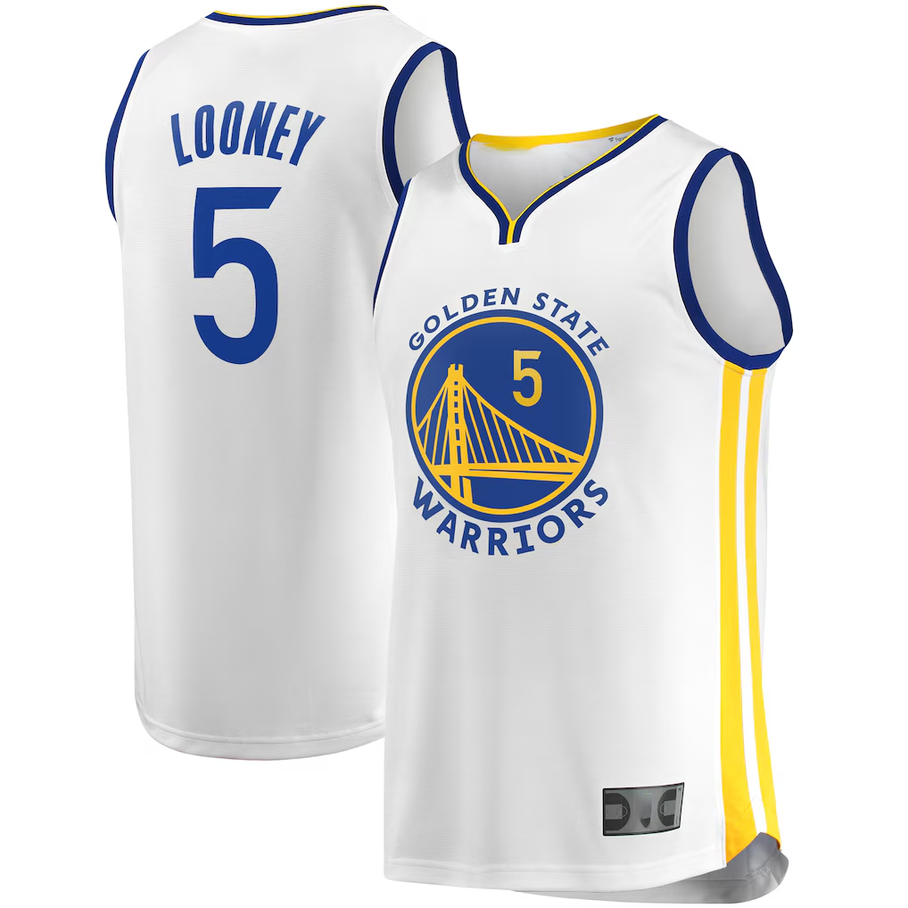 Edoa G.State Warriors #5 Kevon Looney White Fast Break Player Replica Jerseys - Association Edition