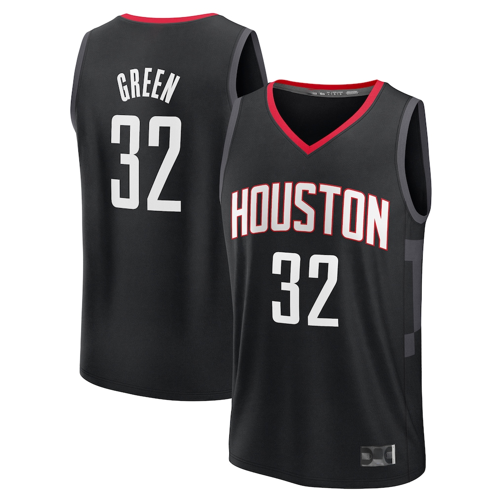 Edoa H.Rockets #32 Jeff Green Black Fast Break Replica Player Stitched Jerseys-Statement Edition