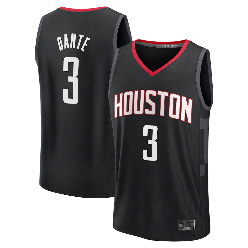 Edoa H.Rockets #3 N'Faly Dante Black Fast Break Replica Player Stitched Jerseys-Statement Edition