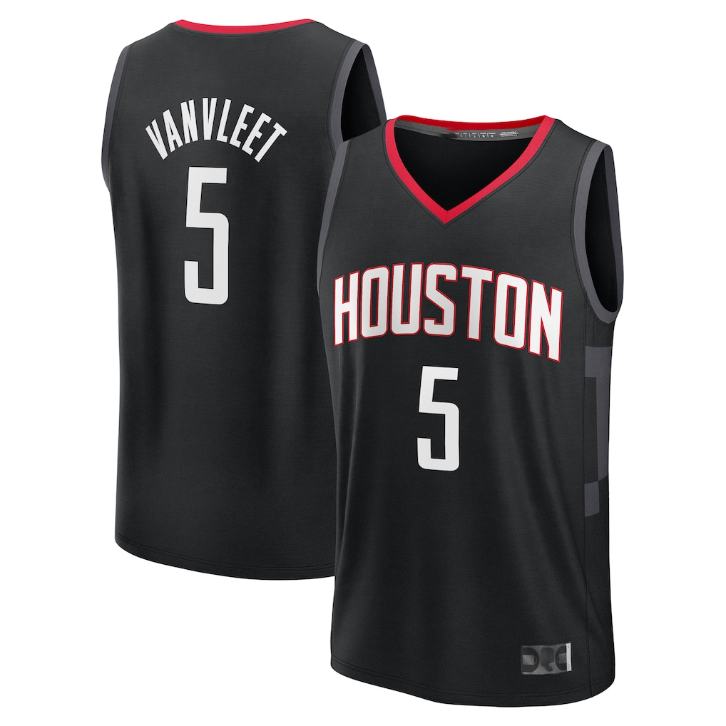 Edoa H.Rockets #5 Fred VanVleet Black Fast Break Replica Player Stitched Jerseys-Statement Edition