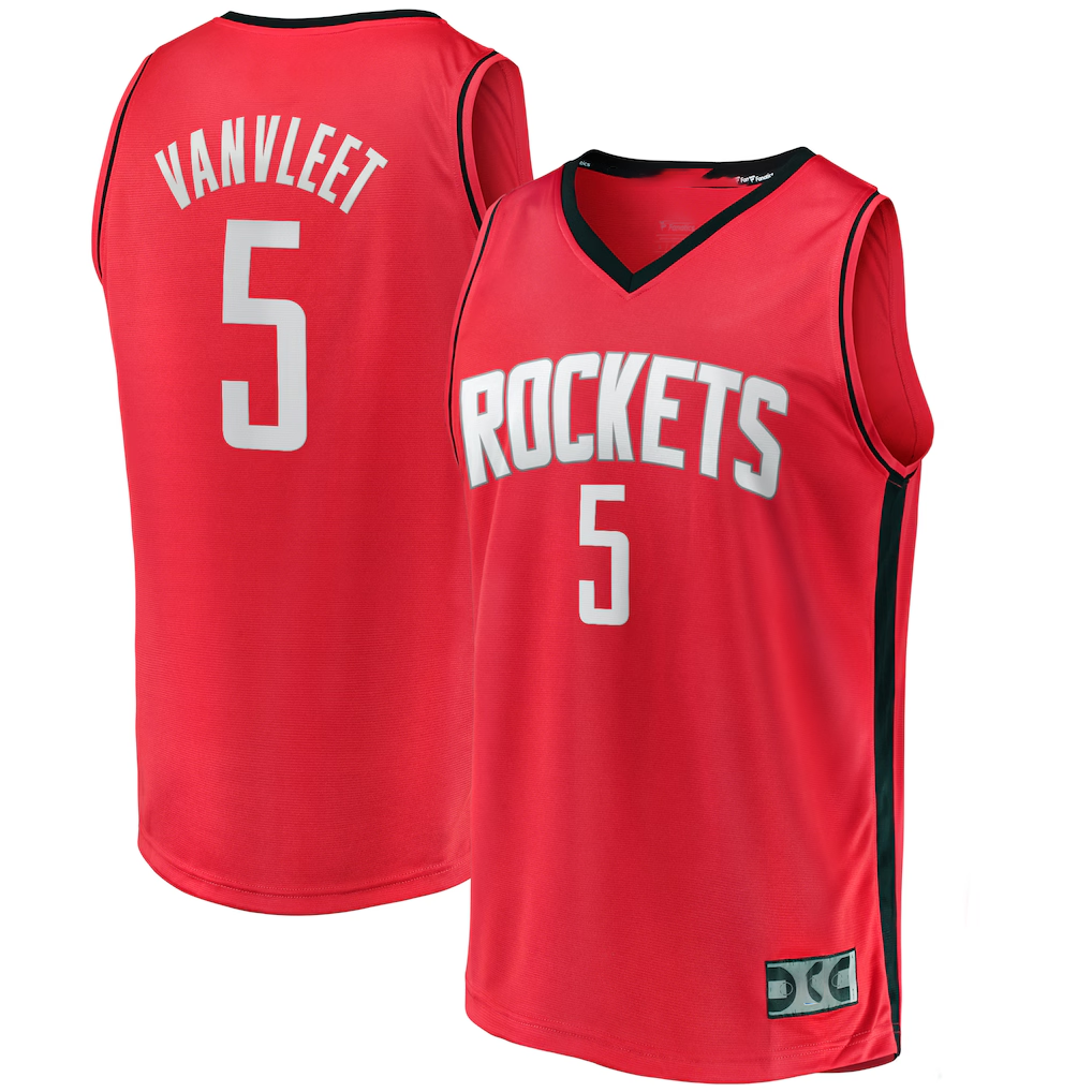 Edoa H.Rockets #5 Fred VanVleet Red Fast Break Replica Player Stitched Jerseys-Icon Edition