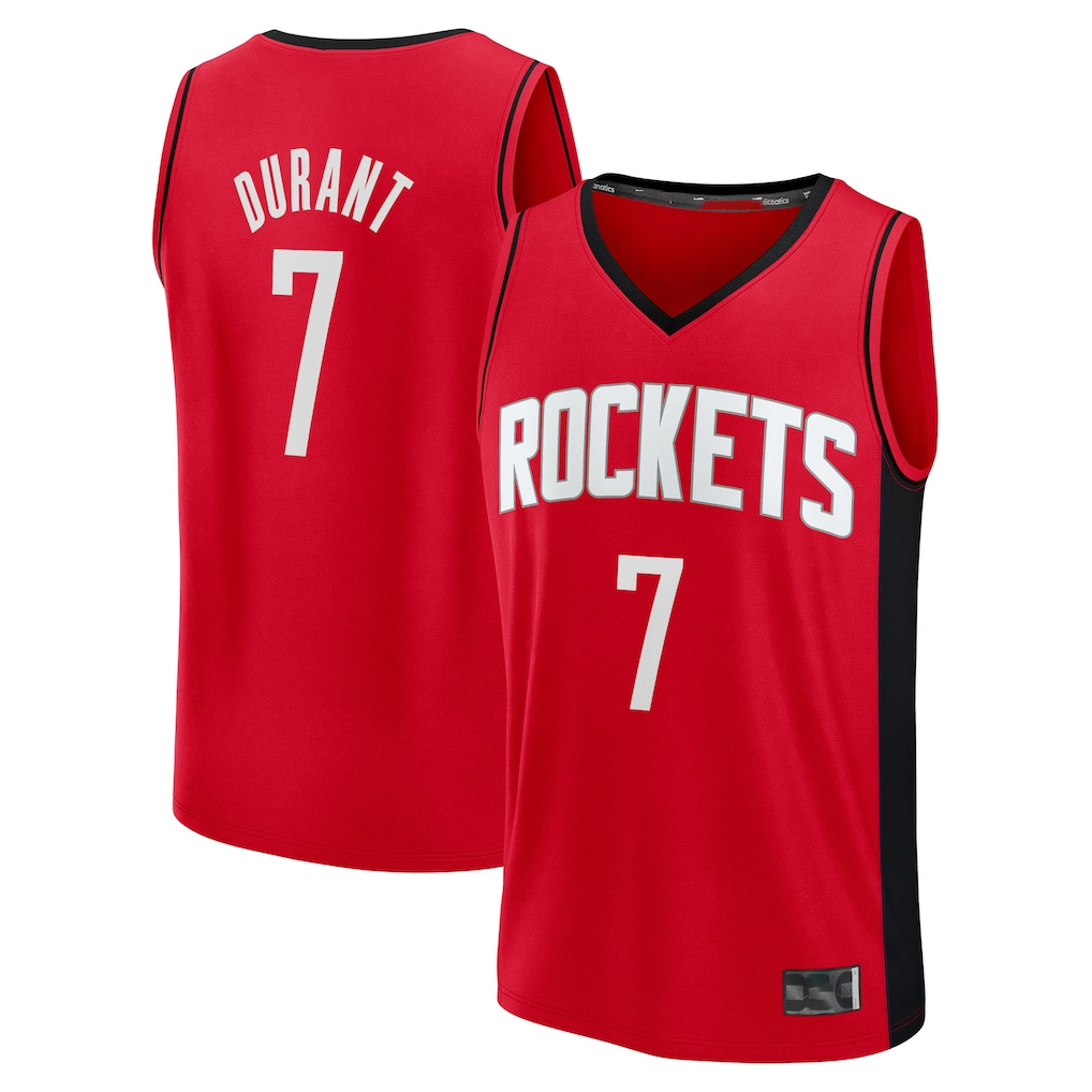 Edoa H.Rockets #7 Kevin Durant Red Fast Break Replica Player Stitched Jerseys-Icon Edition