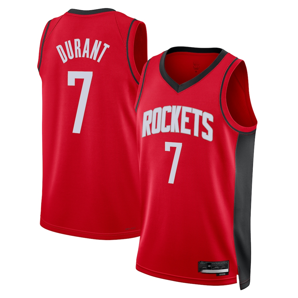 Edoa H.Rockets #7 Kevin Durant Red Swingman Player Stitched Jerseys-Icon Edition