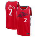 Edoa LA.Clippers #2 Kawhi Leonard Red Fast Break Replica Player Stitched Jerseys- Statement Edition