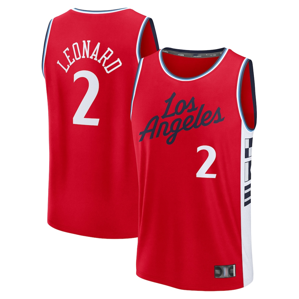 Edoa LA.Clippers #2 Kawhi Leonard Red Fast Break Replica Player Stitched Jerseys- Statement Edition